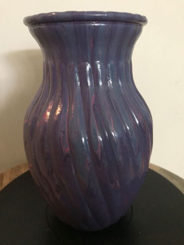 Purple Glass Flower Vase or Kitchen Utensil Holder, 1OAKG