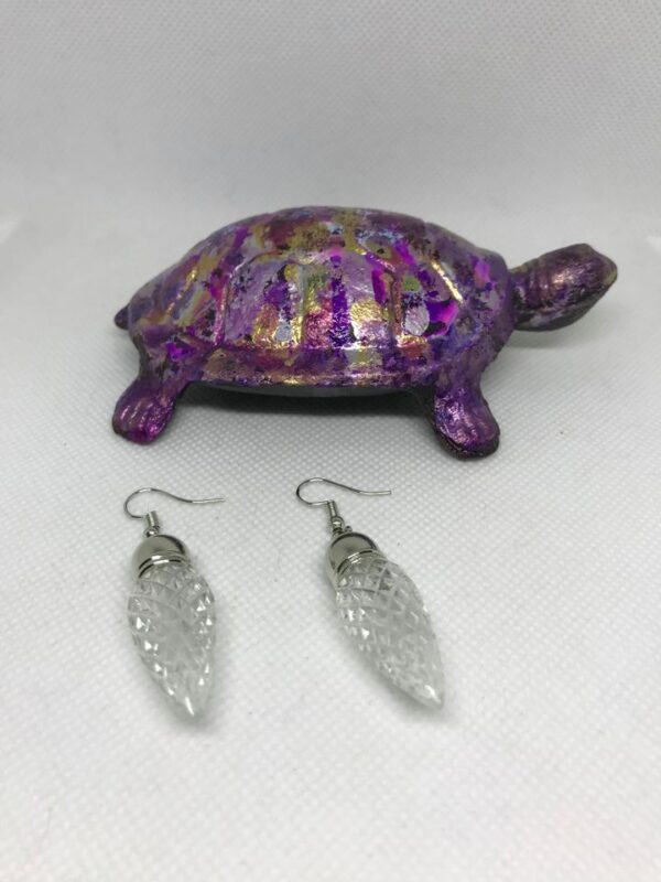 Elegant Faceted White Sheath Dangle Earrings