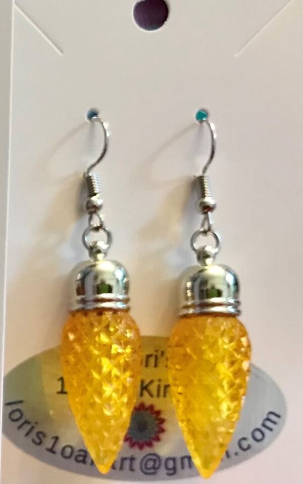 Elegant Faceted Yellow Sheath Dangle Earrings
