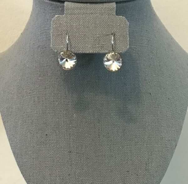 Chaton, Swarovski Crystal Passion Crystal Clear Rivoli Lever Drop Earrings