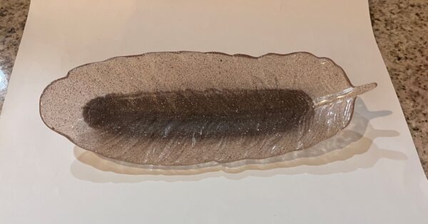 Sparkling Champagne Resin Feather - Jewelry/Candy Dish/Trinket Tray/Spoon Rest, 1OAKG