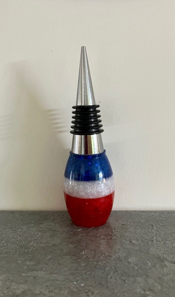 Red, White & Blue Resin Wine Stopper #2, 1OAKG