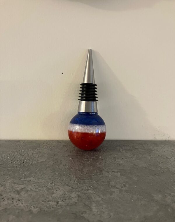 Red, White & Blue Resin Wine Stopper #3, 1OAKG