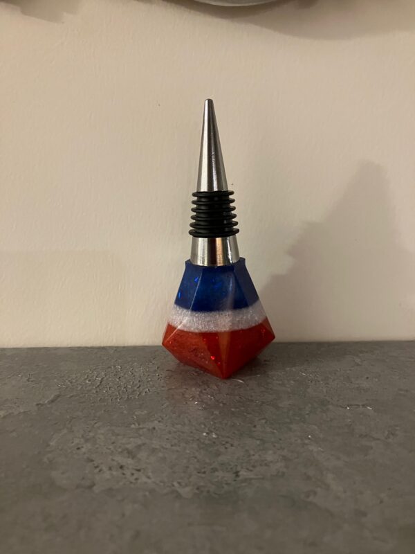 Red, White & Blue Resin Wine Stopper #4, 1OAKG