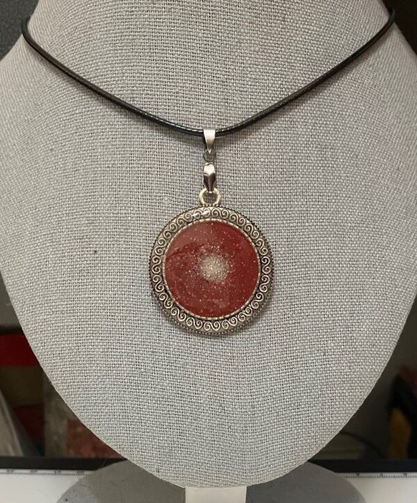 Burgundy Wine & White Shimmer Necklace, 1OAKG