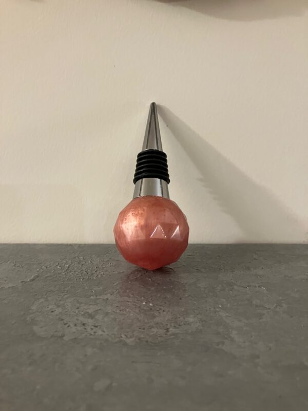 Peachy Pink Resin Wine Stopper #2, 1OAKG