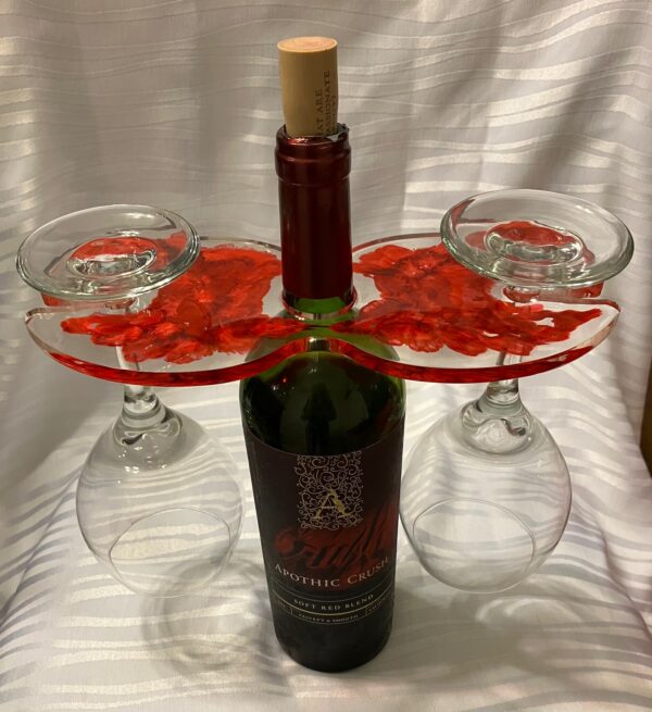 Red Wine Butler or Champagne Caddy | Resin Wine Glass Holder | Resin Art, 1OAKG