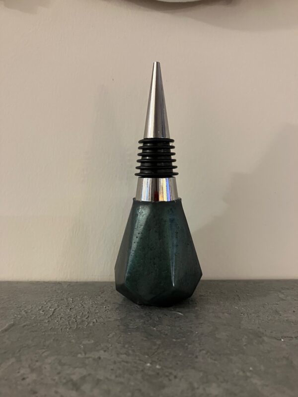 Deep Teal Resin Wine Stopper #1, 1OAKG