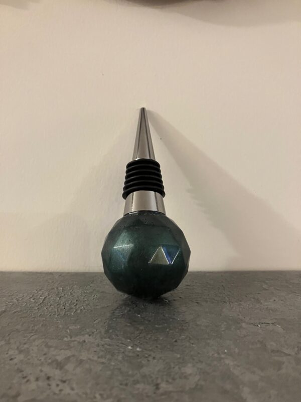 Deep Teal Resin Wine Stopper #2, 1OAKG
