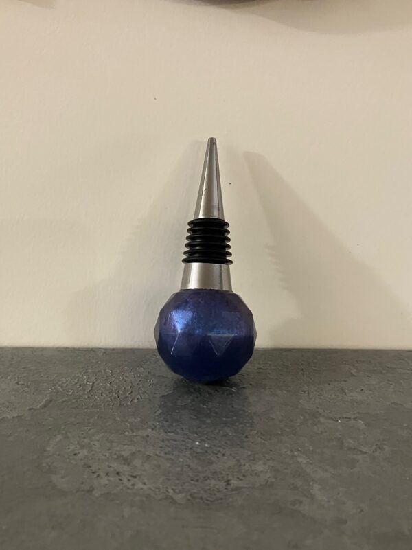 Cobalt Blue and Magenta Resin Wine Stopper #2, 1OAKG