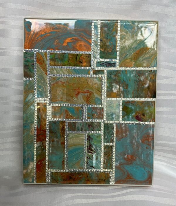 White Diamond Stitch Turquoise Patchwork, 1OAKG