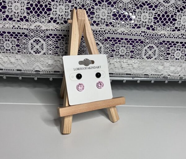 Pink Crystal Stud Earrings-Free Pair of Onyx Studs