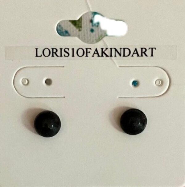 Onyx Round Resin Post Earrings