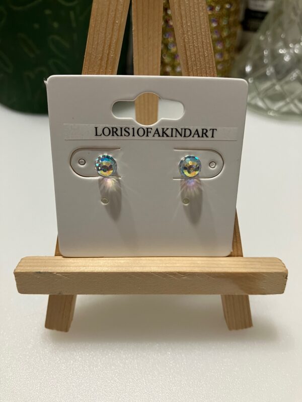 Crystal AB Faceted Fancy Globe Post Earring