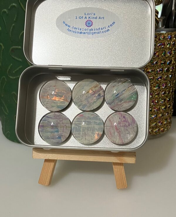 Copper, White & Assorted Colors Fluid Art Magnet Set of 6, 1OAKG