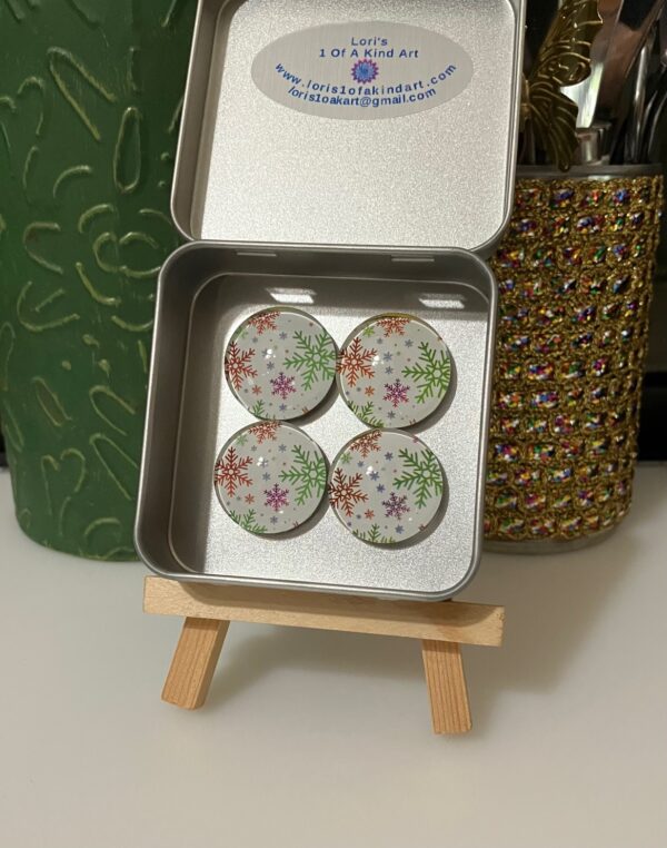 Colorful Snowflakes Pho Art Magnet Set of 4