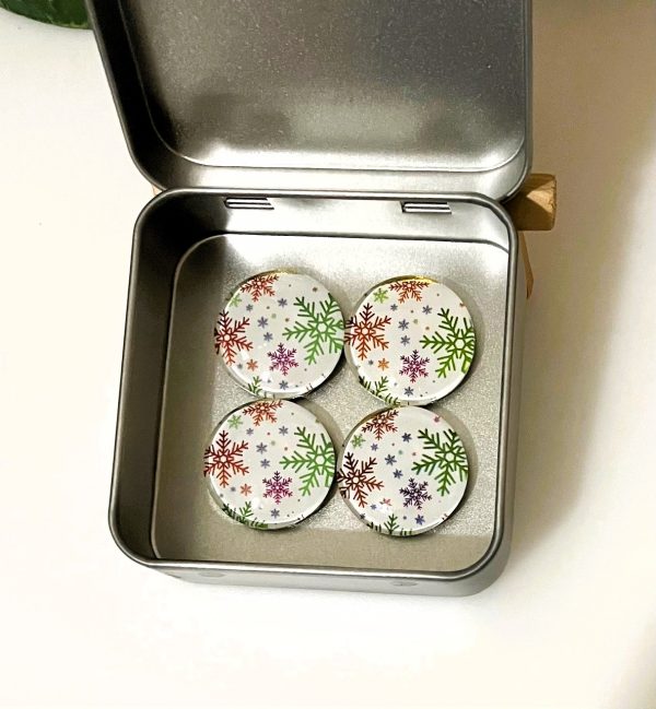 Colorful Snowflakes Pho Art Magnet Set of 4