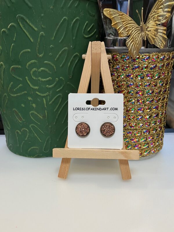 Gold Faux Druzy Earring on Bronze Studs