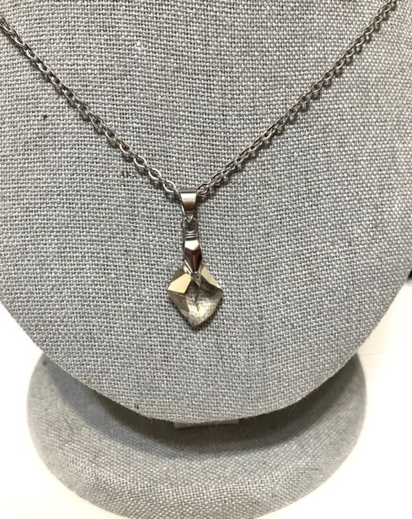 Swarovski Crystal Clear Faceted Galactic Vertical Pendant Necklace