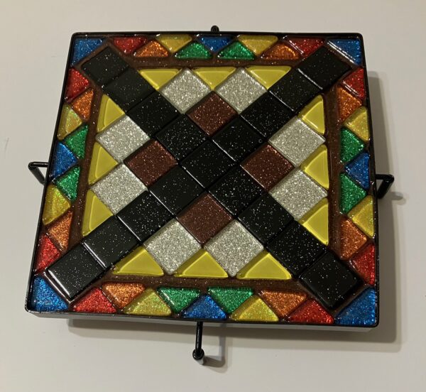 Colorful Mosaic Glittery Glass Tile Trivet/Hotplate, 1OAKG