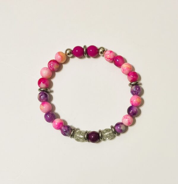 Pinks and Purples Beaded Bracelet-1OAKG