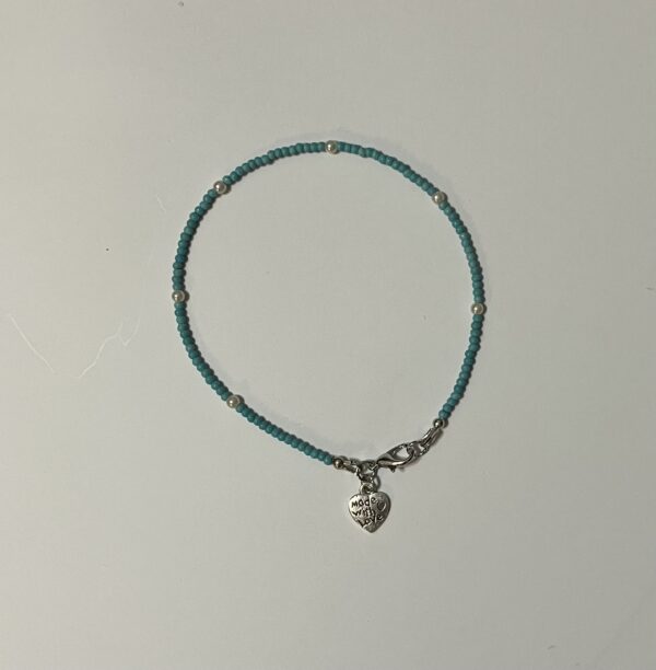 Beachy Minimalist Turquoise & Pearl Anklet