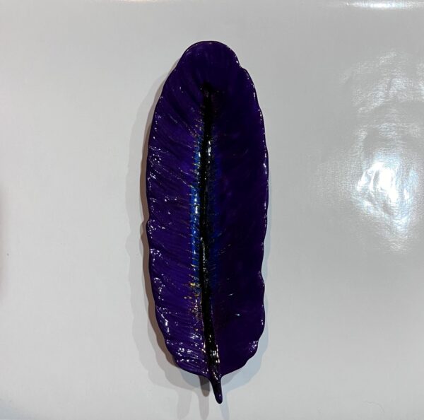 Deep Purple, Blue and Black Resin Feather for Keys/Jewelry/Candy Dish/Trinket Tray/Spoon Rest, 1OAKG