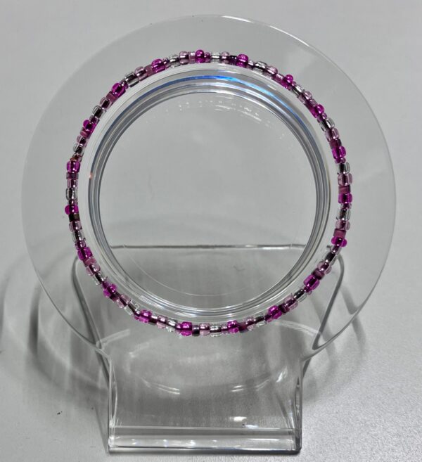 Adorable Fuchsia Pink Beaded Memory Bracelet -1OAKG