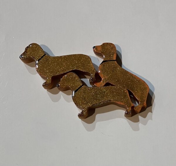 Orangey Dachshund Fridge Magnets, Set of 3 - Dachshund Home Decor -1OAKG