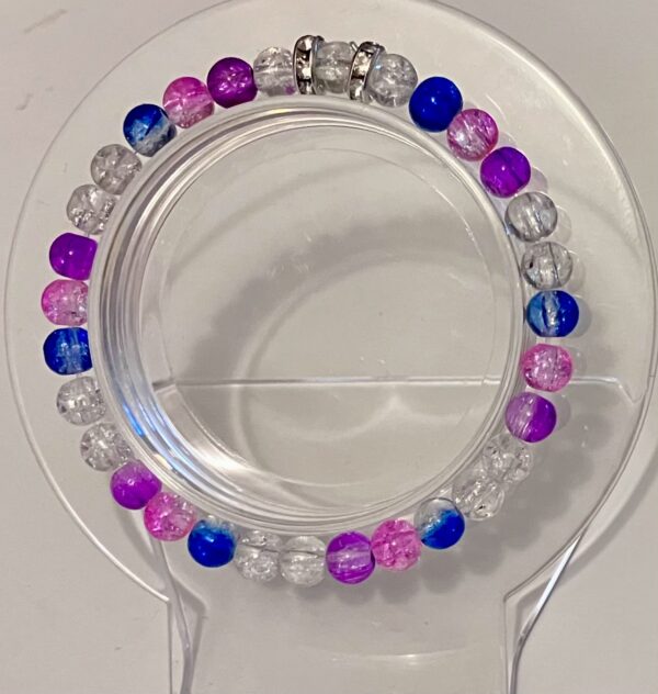 Blue, Pink and Purple Beaded Bracelet-1OAKG