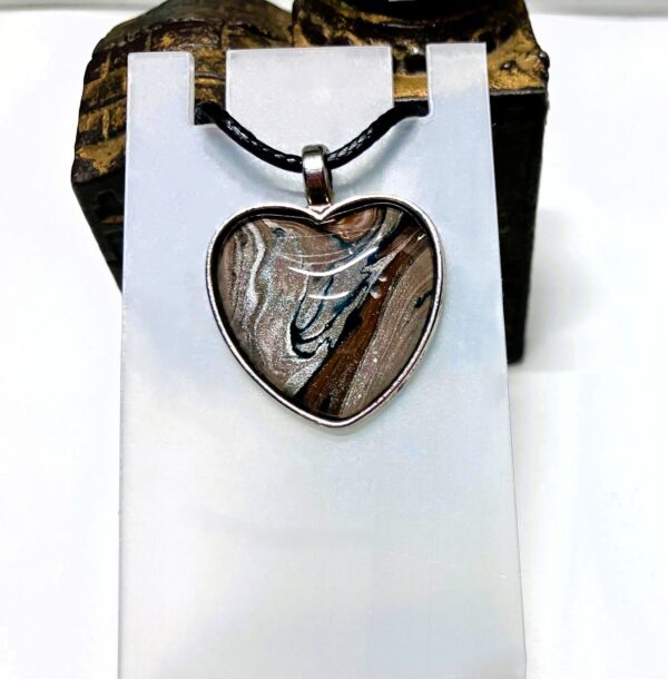 Earthly Shimmer Fluid Art Pendant Necklace, 1OAKG