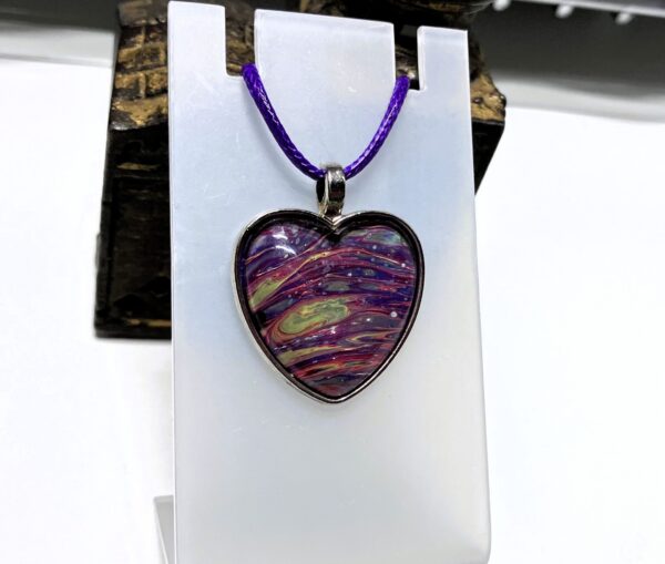 Firey Universe Fluid Art Pendant Necklace, 1OAKG