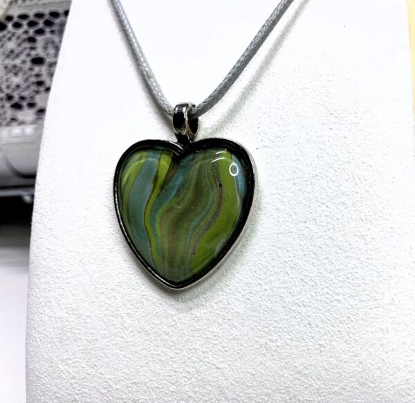 Swaying Agate Metals Fluid Art Pendant Necklace, 1OAKG