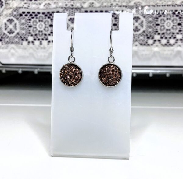 Golden Druzy Dangle Earrings