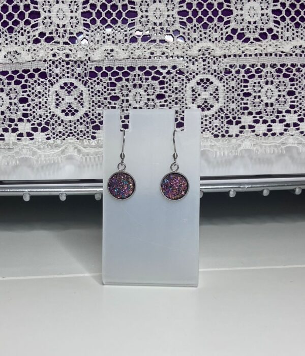 AB Golden Crystal Druzy Dangle Earrings