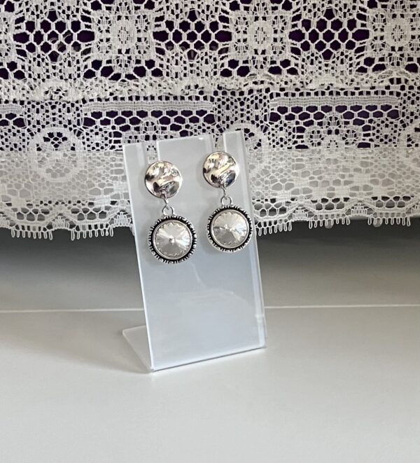 Chaton, Swarovski Crystal Passions Crystal Clear Rivoli Post Dangle Earrings