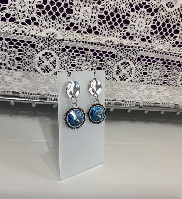 Chaton, Crystal Passions Aquamarine Rivoli Post Dangle Earrings