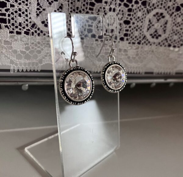 Chaton, Swarovski Crystal Passions Crystal Clear Rivoli Dangle Earrings