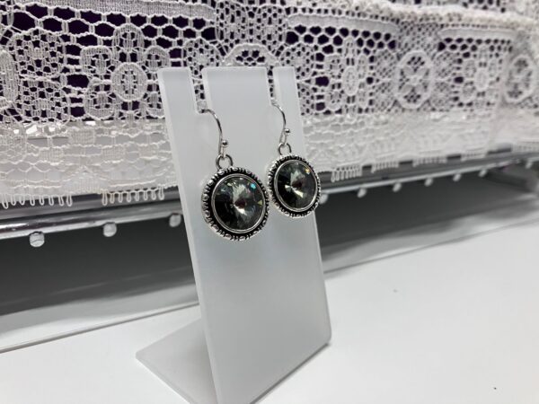 Chaton, Swarovski Crystal Passions Black Diamond Rivoli Dangle Earrings