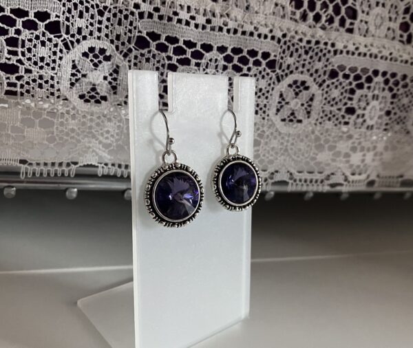 Chaton, Crystal Passions Tanzanite Rivoli Dangle Earrings
