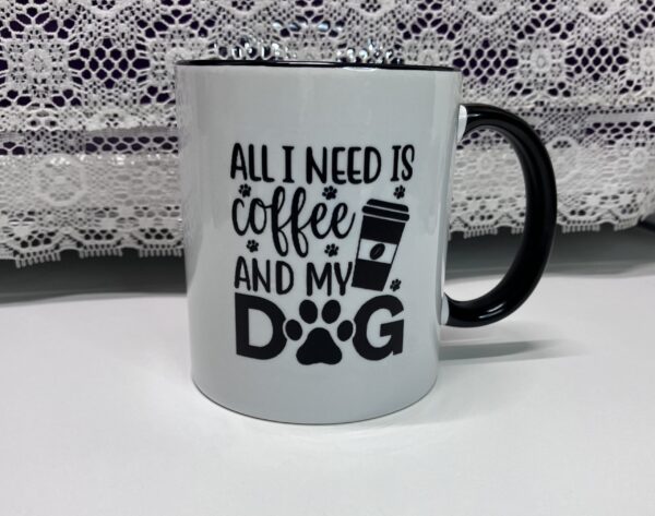All I Need Is Coffee And My Dog, 2-Tone Coffee Mug, 11oz