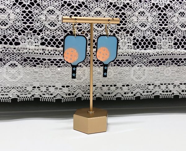 Pickle-ball Paddle and Ball Dangle Earrings#1 - 1OAKG