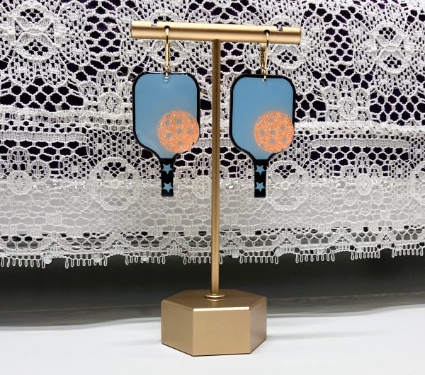 Pickle-ball Paddle and Ball Dangle Earrings#2 - 1OAKG